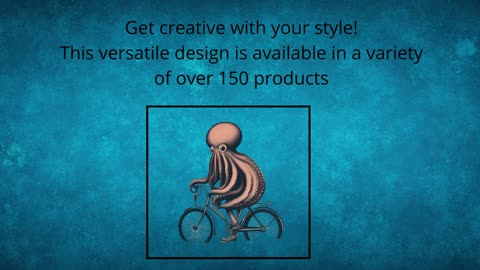 Products with the design of an octopus riding a bicycle