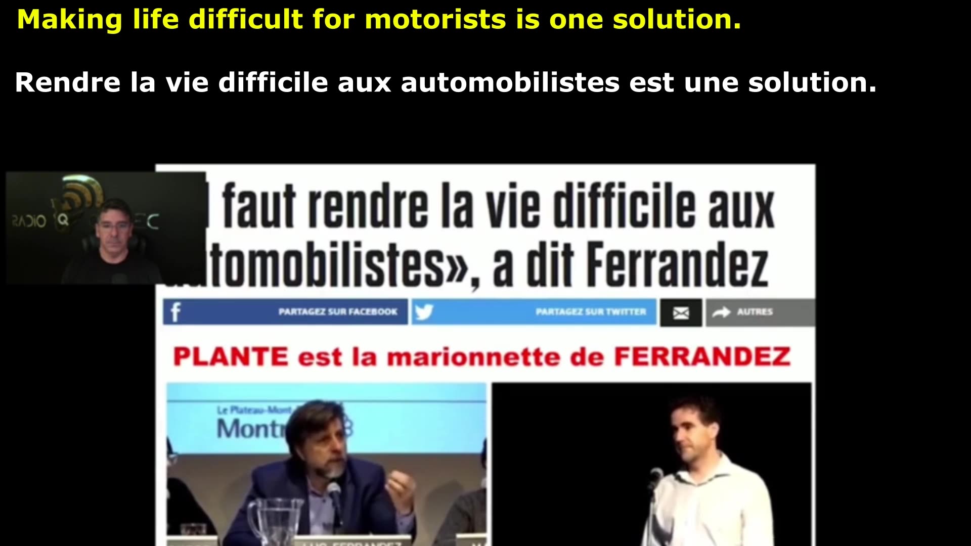 (Fra _ En) Montreal radical mayor FERRANDEZ, cars, climate, World economic forum