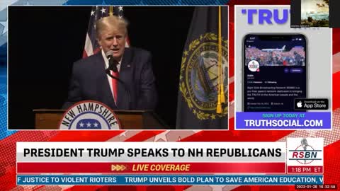 NHGOP; PRESIDENT TRUMP’S VISIT TO NEW HAMPSHIRE ON SATURDAY, 1/28/23