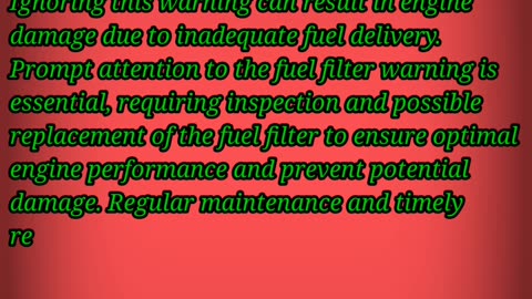 "Fuel filter warning " Dashboard symbol meaning