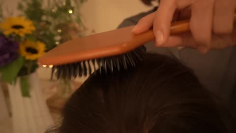 [ASMR] Cozy Hair Brushing with Aveda Wooden Paddle Brush | No Talking (Mindfulness, Hypnosis)