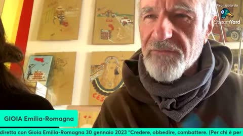 Gioia Emilia-Romagna l’argomento di oggi è: “Credere, obbedire, combattere. (Per chi è per cosa ?) “