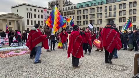 Demonstrators gather in Berlin to support protesters in Peru