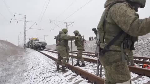 Special armoured train crew in combat action within special military operation