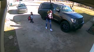 Kid Misses Step and Falls Out of Car
