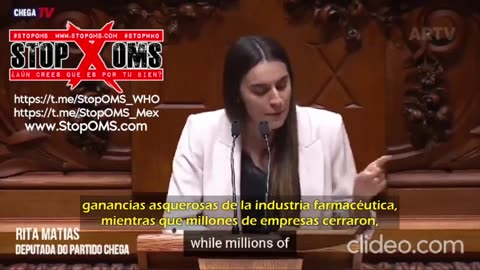 ⛔DIPUTADA PORTUGUESA ARREMETE DURO VS LA OMS Y SU TRATADO PANDÉMICO