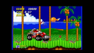 Sonic the Hedgehog 2 - Sonic Jam (Sega Saturn): Emerald Hill Zone Boss Fight Vs. Drill Eggman