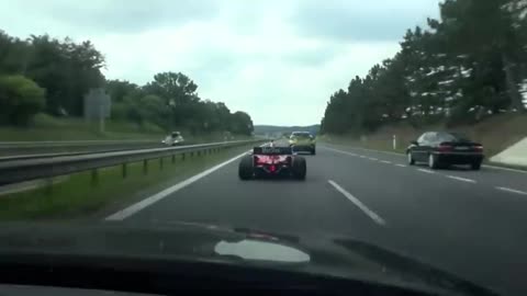 Formula Car on a Public Highway in the Czech Republic