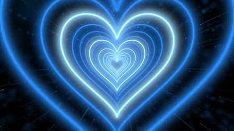 788. Bg Animation💙Blue Heart Background Neon Lights Background Effect Heart