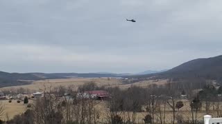 Unmarked low flight helicopter