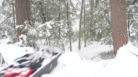 Solo Winter Camping in Heavy Snow - Overnight in Tarp Shelter