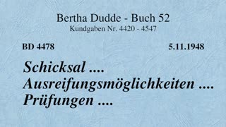 BD 4478 - SCHICKSAL .... AUSREIFUNGSMÖGLICHKEITEN .... PRÜFUNGEN ....