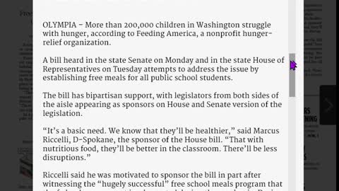 Washington State Say no to the Free lunches