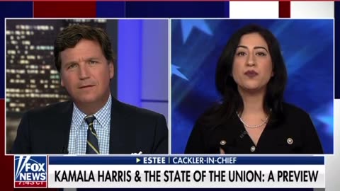 Estee, a Kamala impersonator, joins Tucker Carlson and gives a preview of State of the Union
