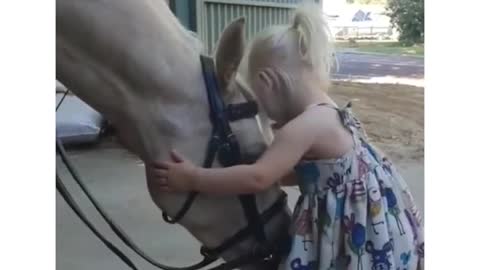 Horses just seem to love little kids