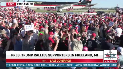 WATCH: RSBN pans MASSIVE crowd at Trump rally in Freeland, Michigan
