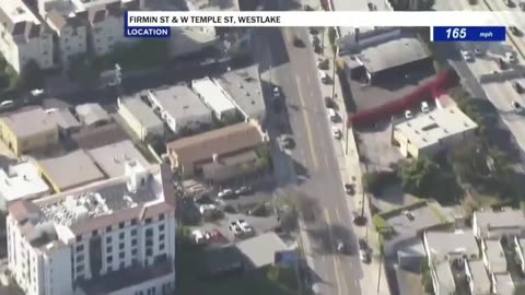 Short but wild LAPD pursuit of shooting suspect(s) that ended in a crash.