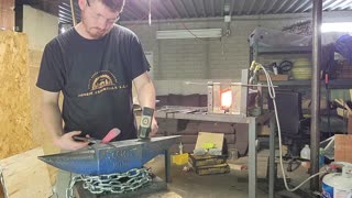 Forging 3 rail road spike knives part 2