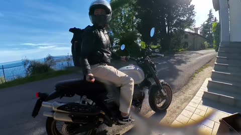 Motorcyclist's Camera Smashes Into Roadside Planter