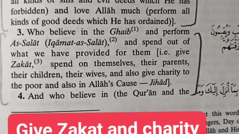 Give Zakat and charity to the poor
