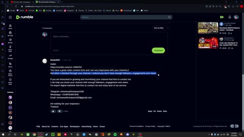 Potential Comment Bot Crisis on Rumble