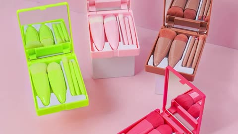 Soft Fluffy Mirror Makeup Brushes Set Set of 5