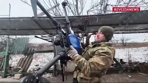Russian soldiers shoot down Ukrainian agricultural drone armed with mines