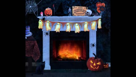 Ambience 🎃 Halloween Fireplace