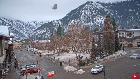 Chinese Spy Balloon Caught on Leavenworth Washington Live Webcam