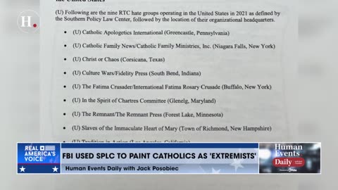 Jack Posobiec: FBI used discredited SPLC to paint Catholics as extremists