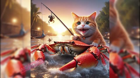 Cat go fishing #cat #ai #cute #cutecat #viral #trending #aicat #viralvideo #fishing #youtube