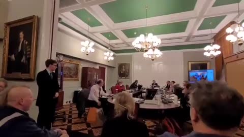 The citizens of Colchester interrupt a council meeting to protest about the 15 minute city plan