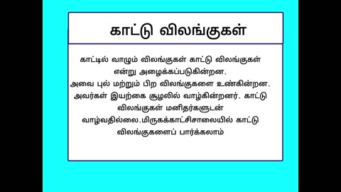 காட்டு விலங்குகள் - தமிழரசி Learn Wild Animals Name in Tamil for Kids & children