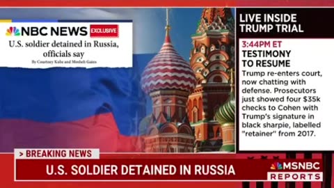 Breaking news, US soldier detained in Russia, accused of stealing