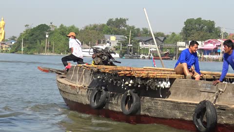 One of the oldest boat in Koh Kret Thailand