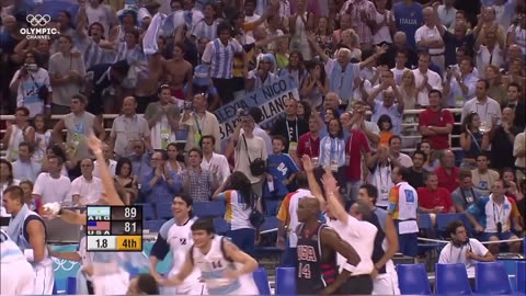 Argentina 89 x 81 USA Semifinal basquete 2004