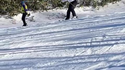 Skier Loses Control and Collides With Someone Else