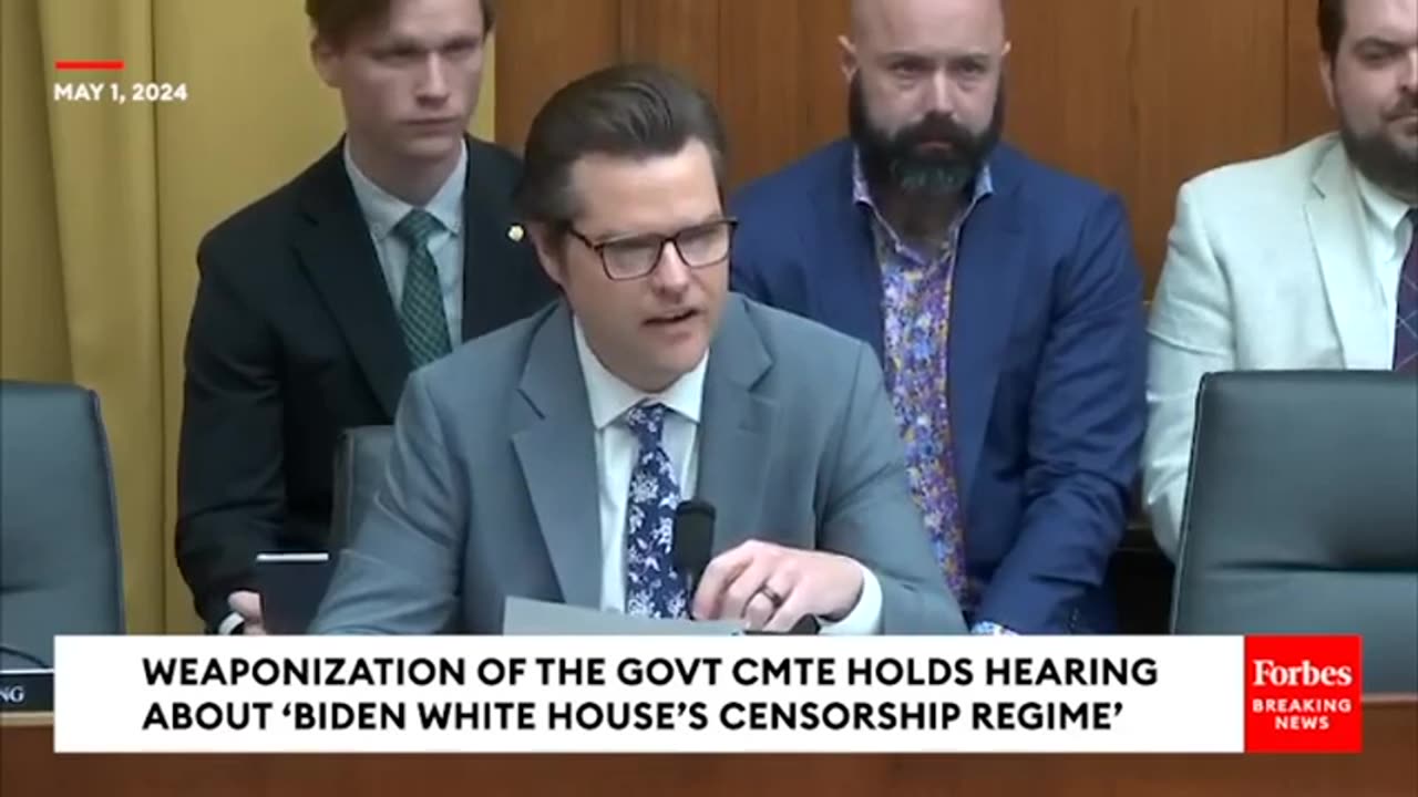 Matt Gaetz SLAMS Biden Aide For The Left's War On Free Speech