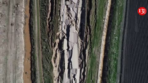 Drone footage shows massive cracks on Kahramanmaras highway