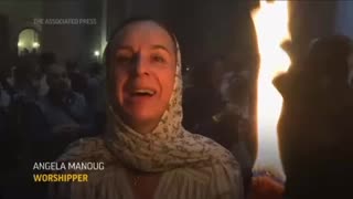 Eastern orthodox worshipers throng holy fire ceremony in Jerusalem. #JesusIsRisen