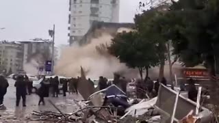 Buildings collapse following powerful #earthquakes in #Turkey and #Syria