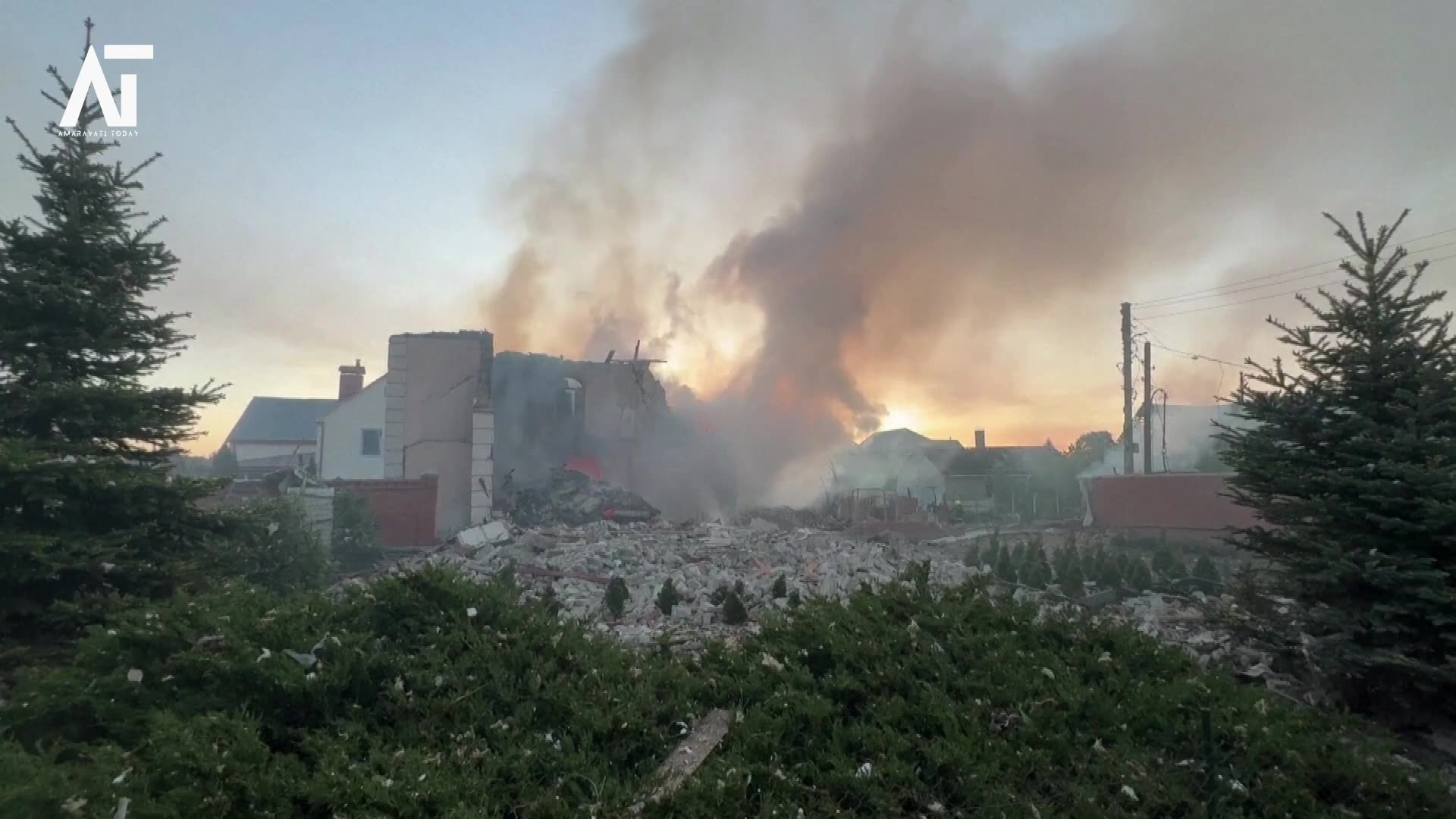 Ukraine Defends Against Russian Assault 2 Injured, Homes Ablaze in Kharkiv | Amaravati Today