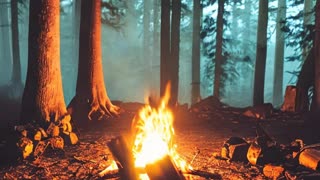 Campfire Sound | The Silent Forest | D&D Background Sound | 5 Hours