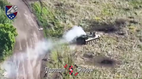 Russian MT-LB is targeted while dropping off soldiers and is destroyed in the end
