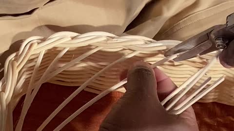 How rattan basketry weaving is done.