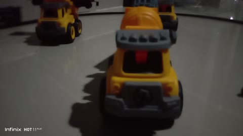 play mixer cars and toy truck