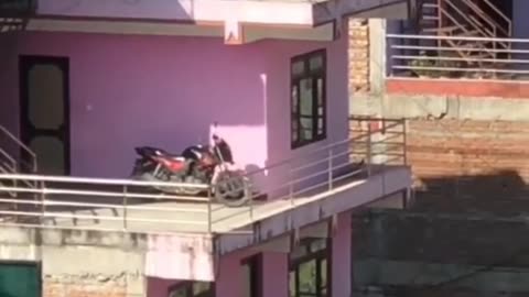 How to reached bike at building 😂