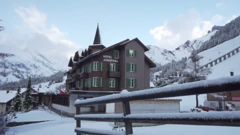Hotel in the snowy mountains