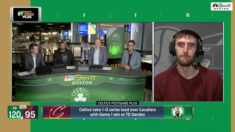 EXCLUSIVE- Luke Kornet reacts to C's Game 1 win vs. Cavaliers, rates Scal's 'dog bark' impression