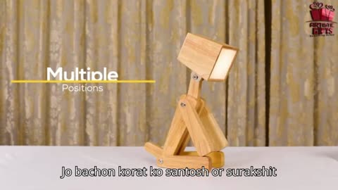 Artistic Gifts Wooden Rechargeable Portable Dog Shape Desk Table Night Lamp